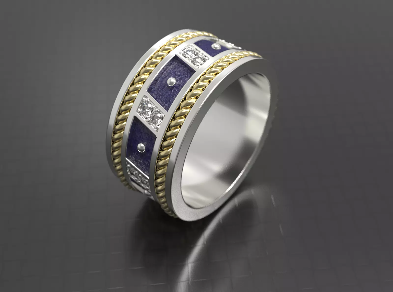 Silver ring for men ready for 3D print 3D print model_0