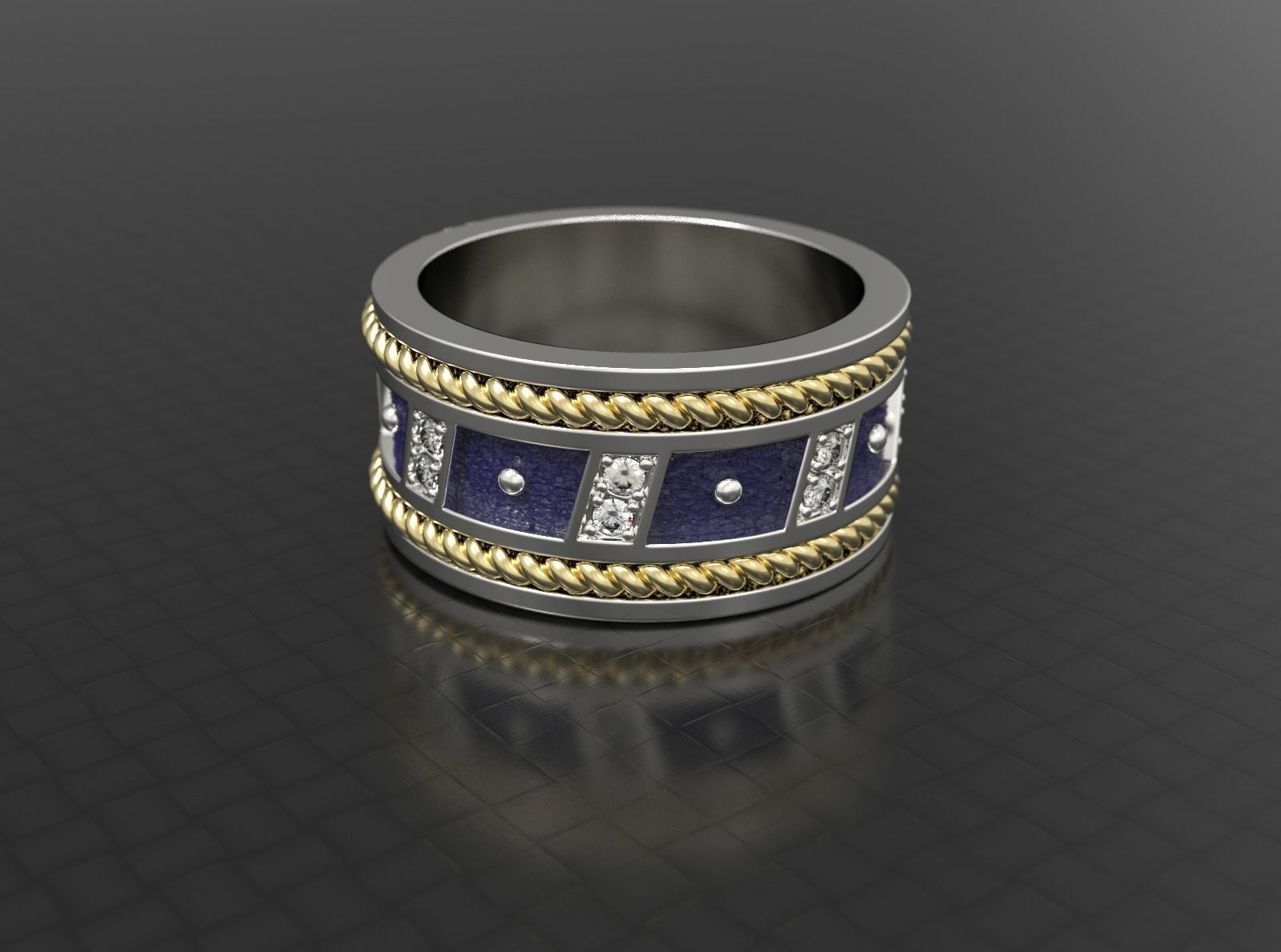 Silver ring for men ready for 3D print 3D print model_15
