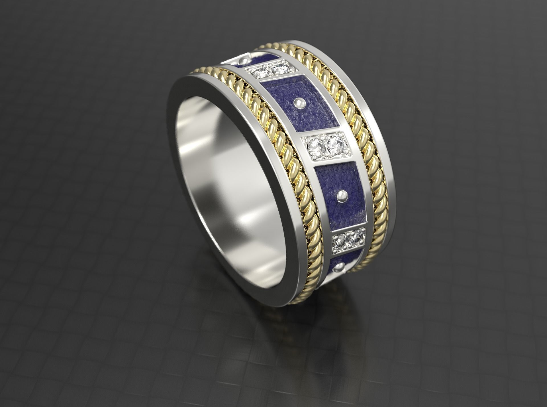 Silver ring for men ready for 3D print 3D print model_6