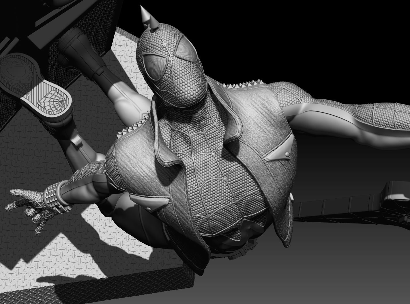 Spider Punk 3D PRINTING FIGURINE ASSEMBLY 3D MODEL 3D print model_10