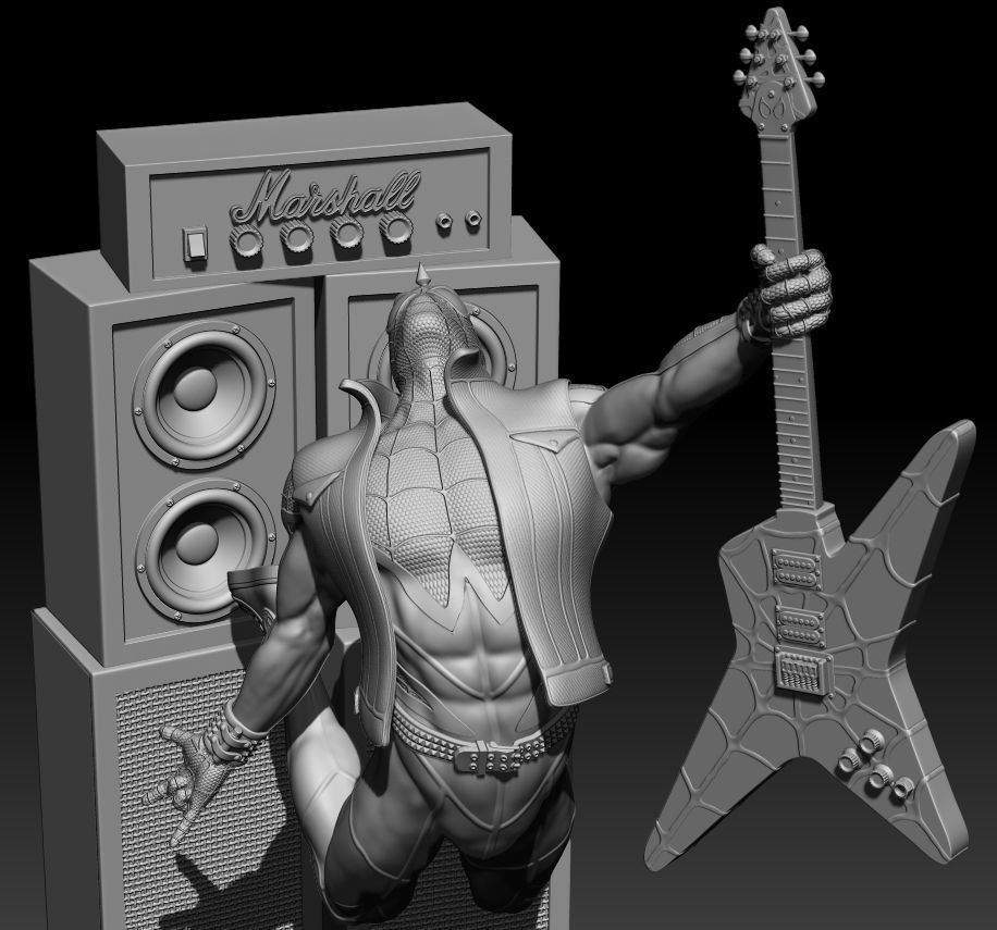 Spider Punk 3D PRINTING FIGURINE ASSEMBLY 3D MODEL 3D print model_13