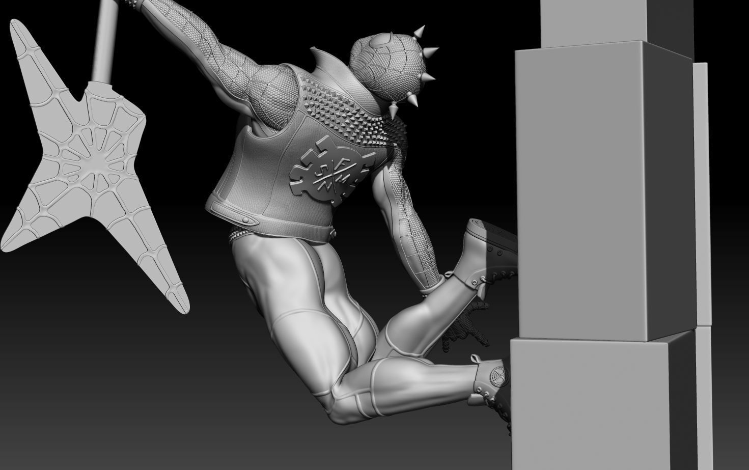 Spider Punk 3D PRINTING FIGURINE ASSEMBLY 3D MODEL 3D print model_11