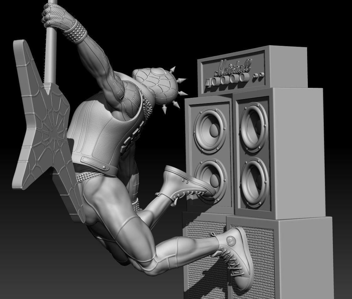 Spider Punk 3D PRINTING FIGURINE ASSEMBLY 3D MODEL 3D print model_12