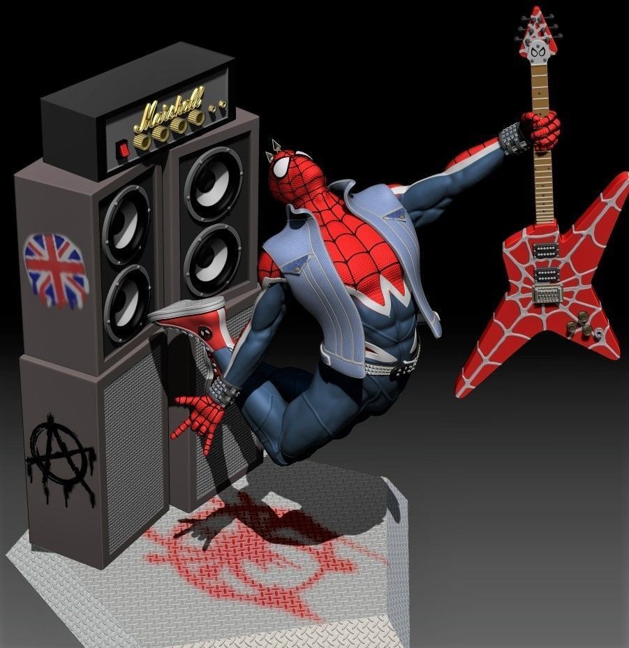 Spider Punk 3D PRINTING FIGURINE ASSEMBLY 3D MODEL 3D print model_6