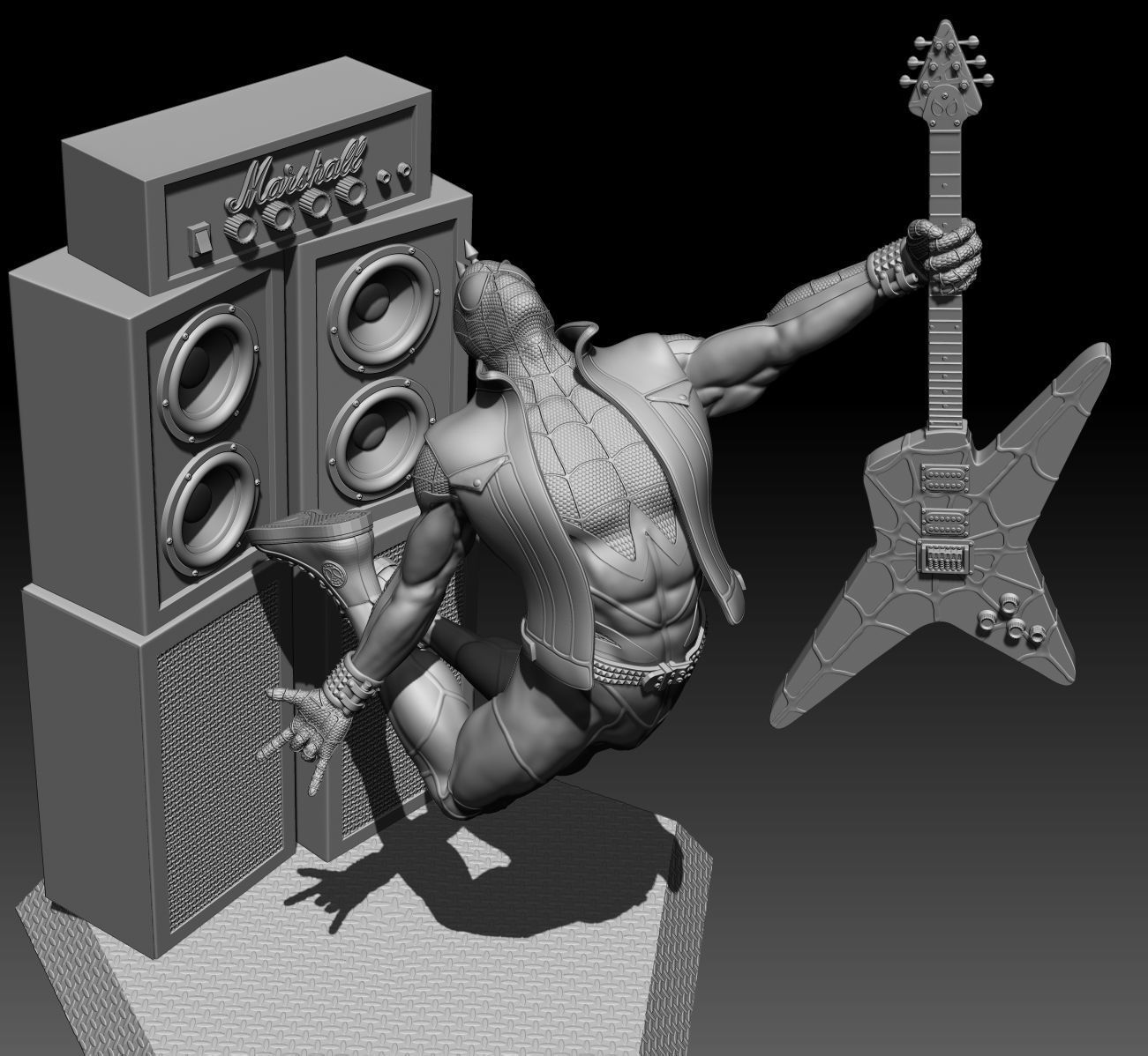 Spider Punk 3D PRINTING FIGURINE ASSEMBLY 3D MODEL 3D print model_8