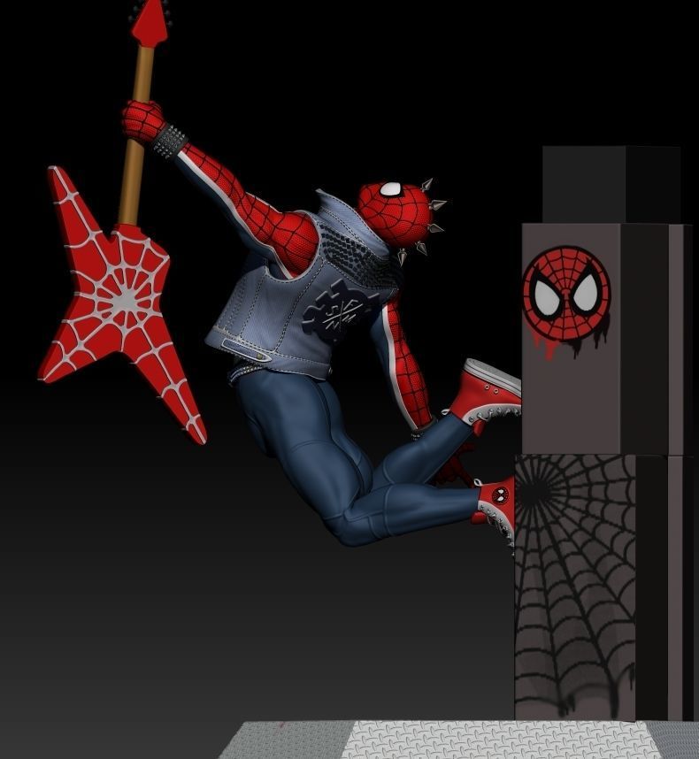 Spider Punk 3D PRINTING FIGURINE ASSEMBLY 3D MODEL 3D print model_7