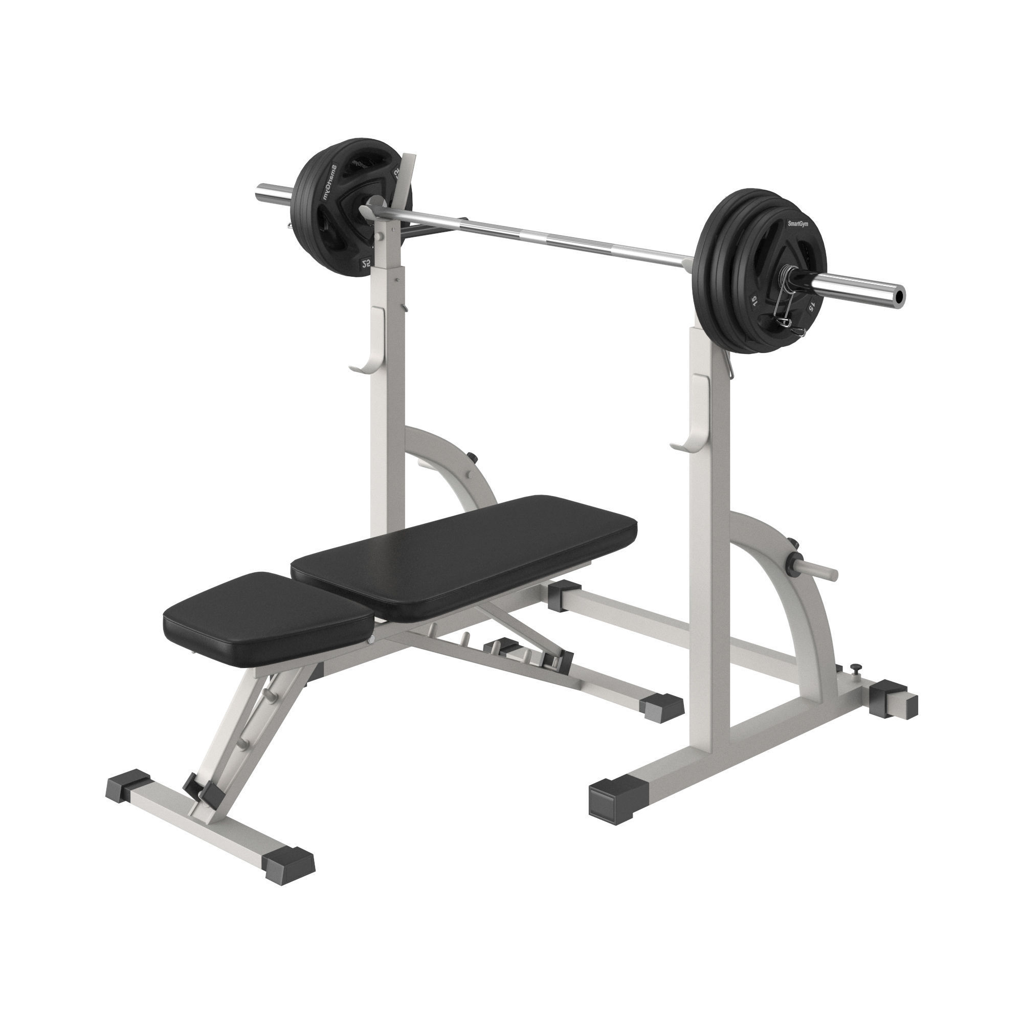 Bench Press Barbell 3D model_4