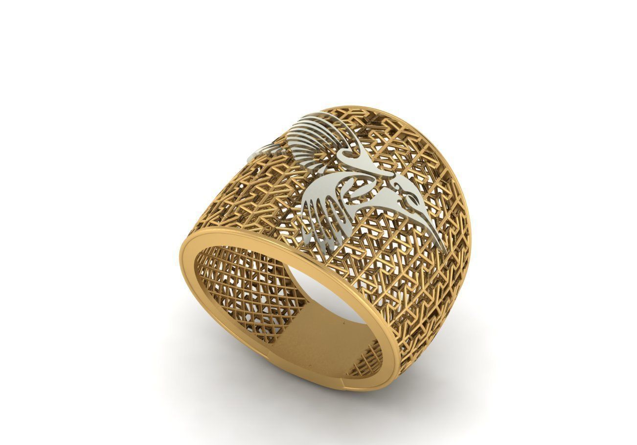 Fusion bird Ring 3D print model_1