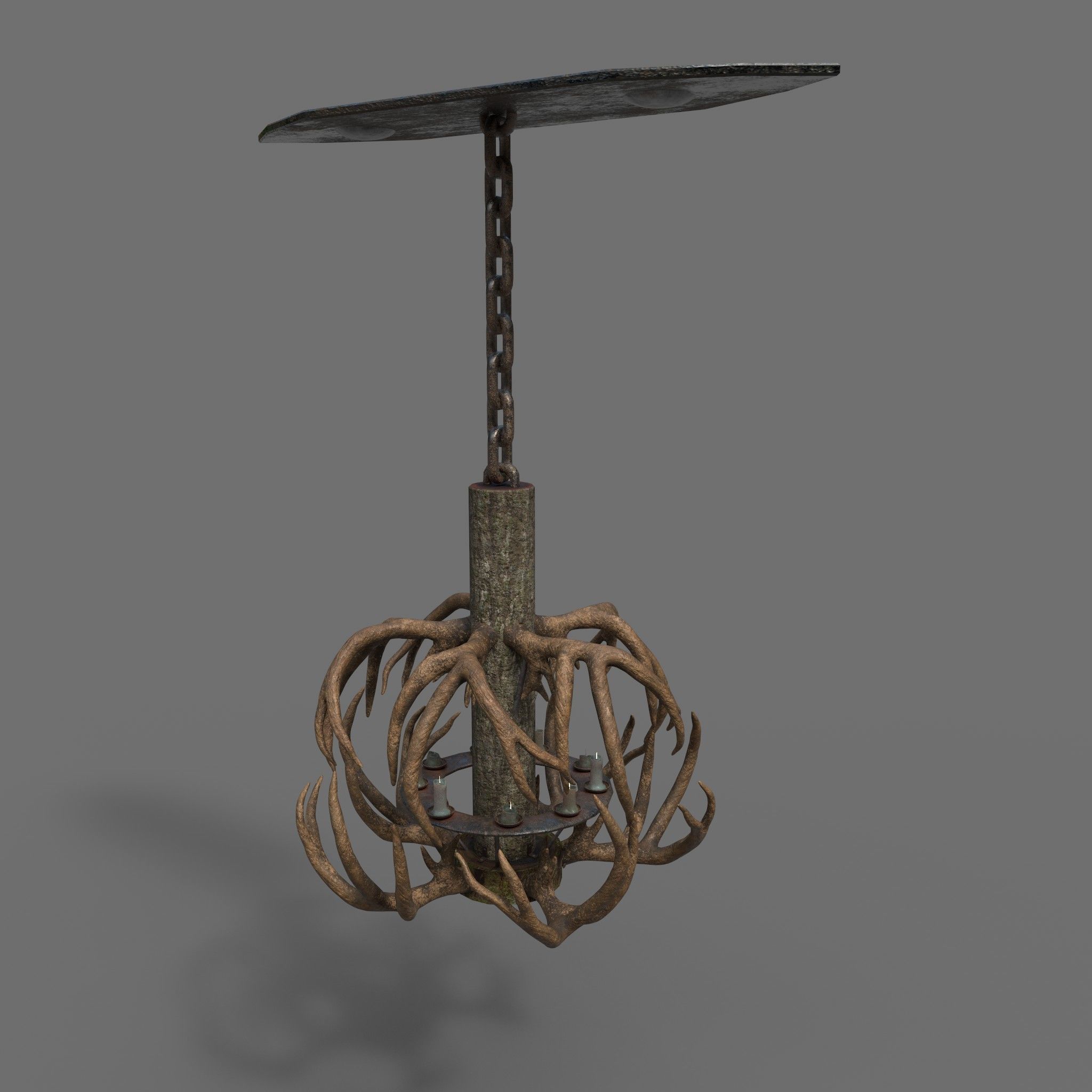 Antler Chandelier Low-poly 3D model_6