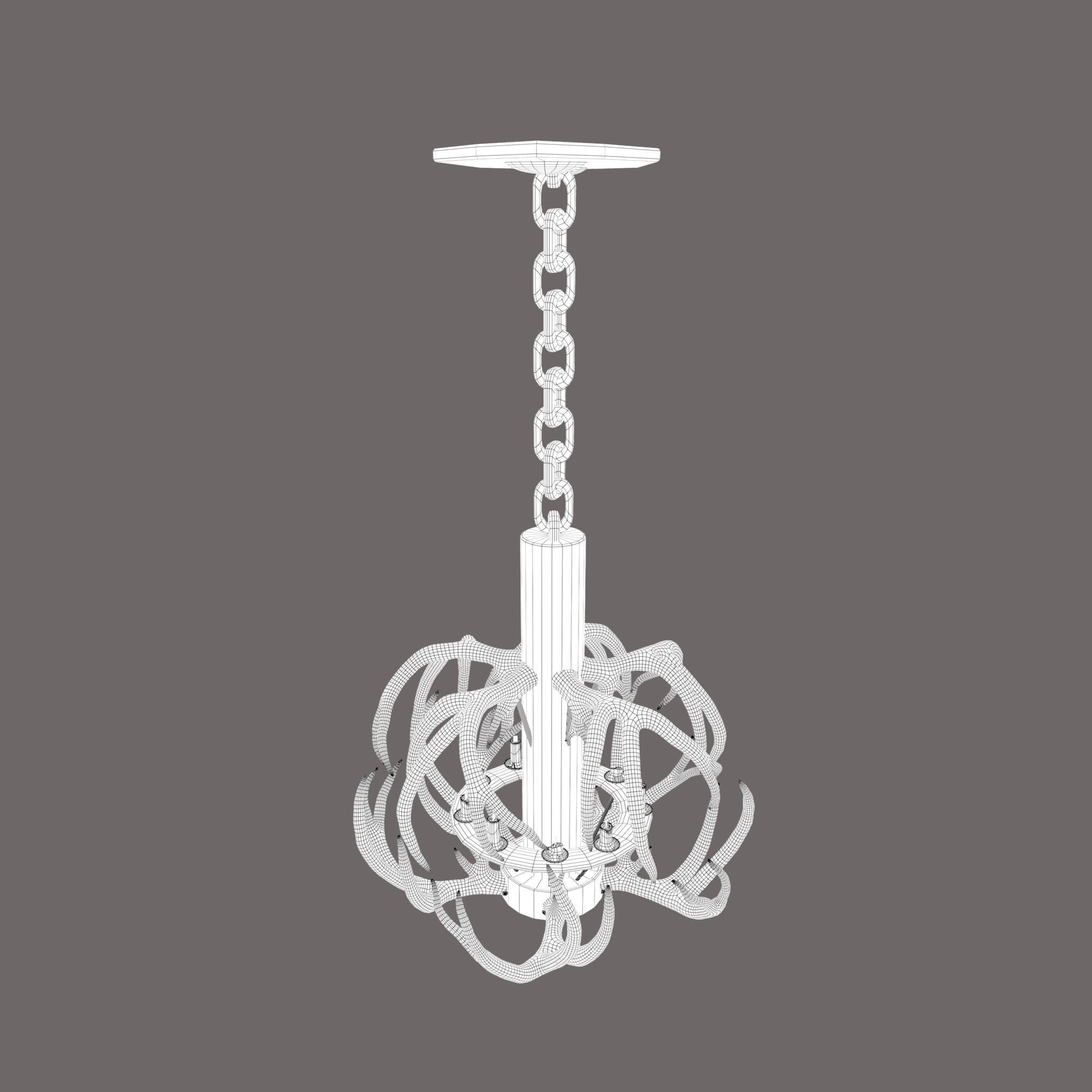 Antler Chandelier Low-poly 3D model_33