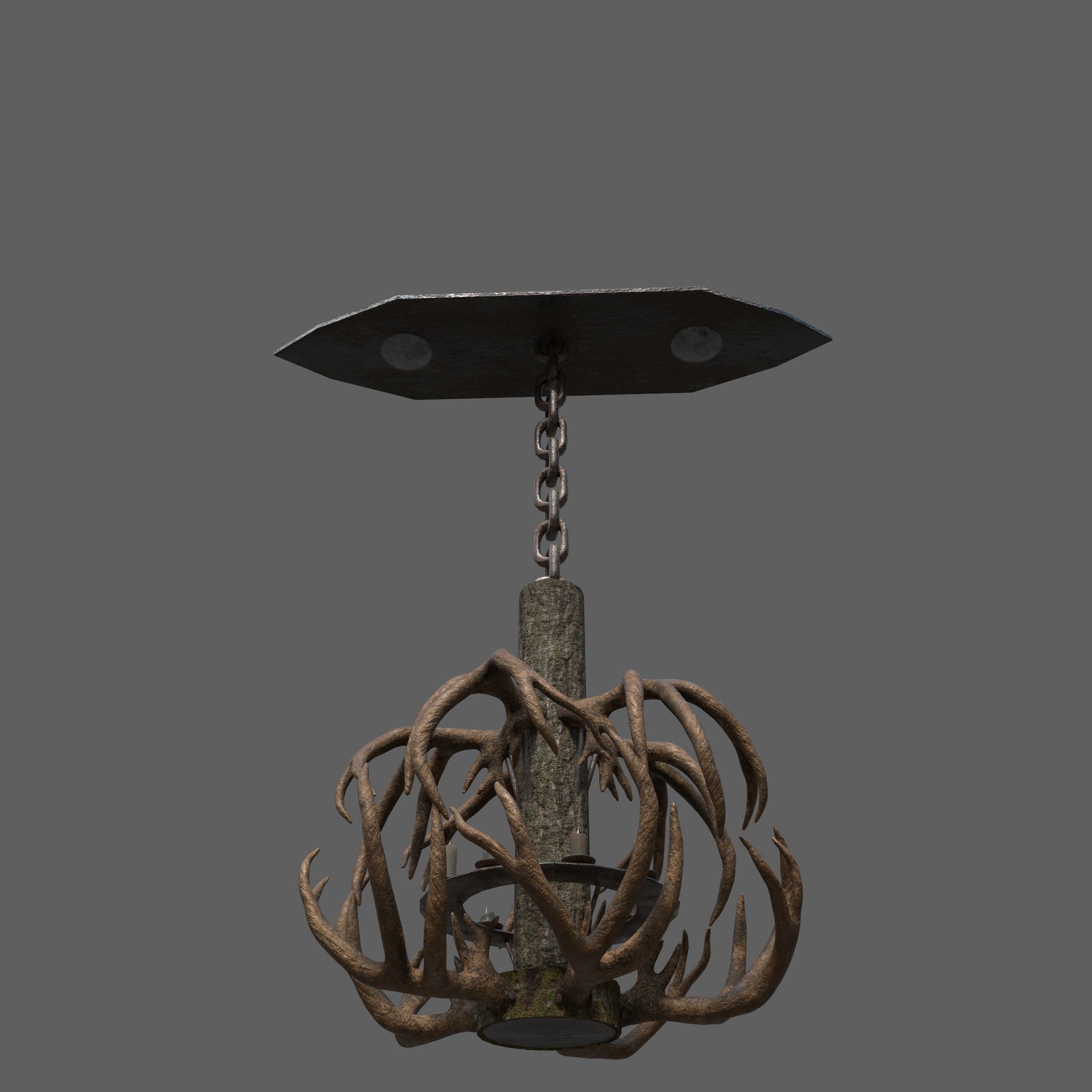 Antler Chandelier Low-poly 3D model_15