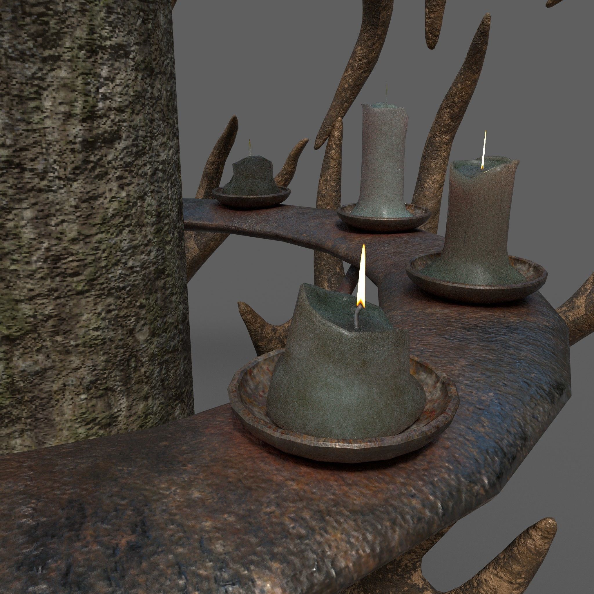 Antler Chandelier Low-poly 3D model_47