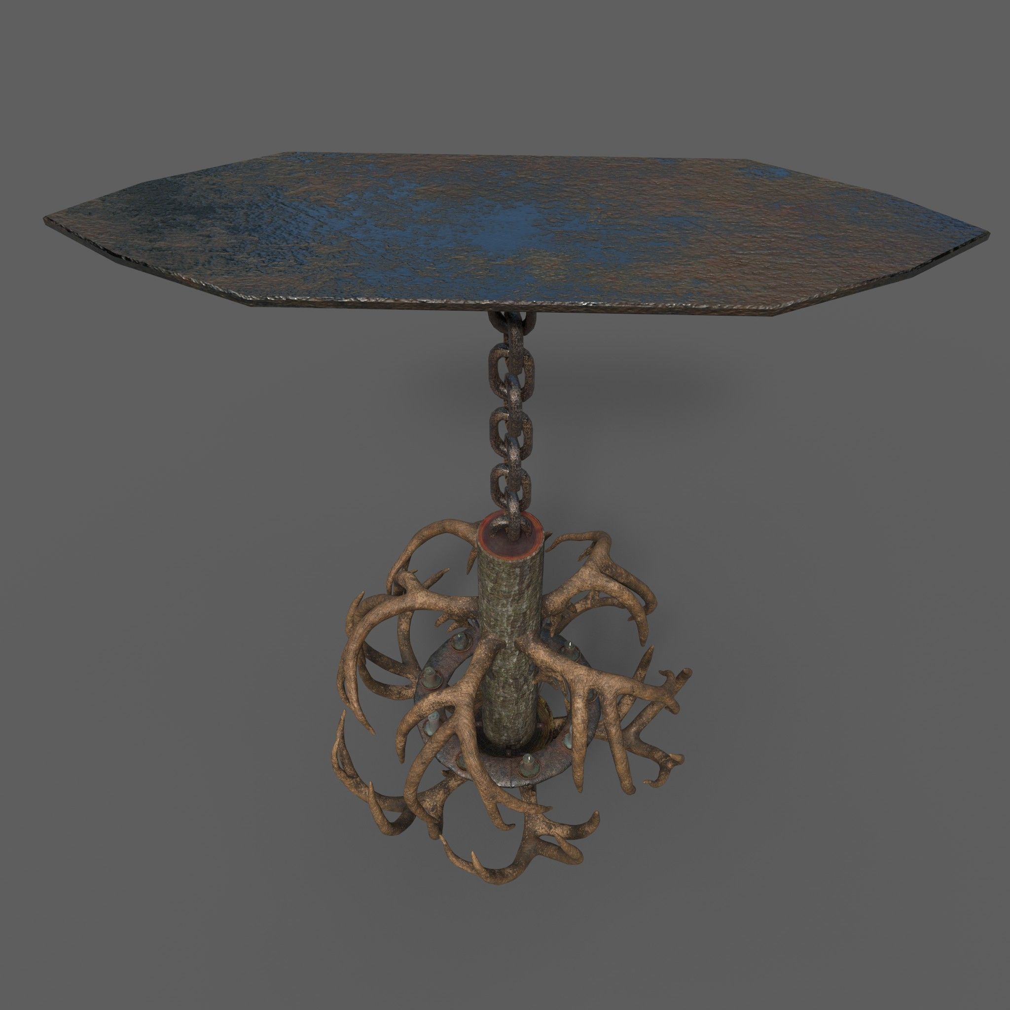 Antler Chandelier Low-poly 3D model_13