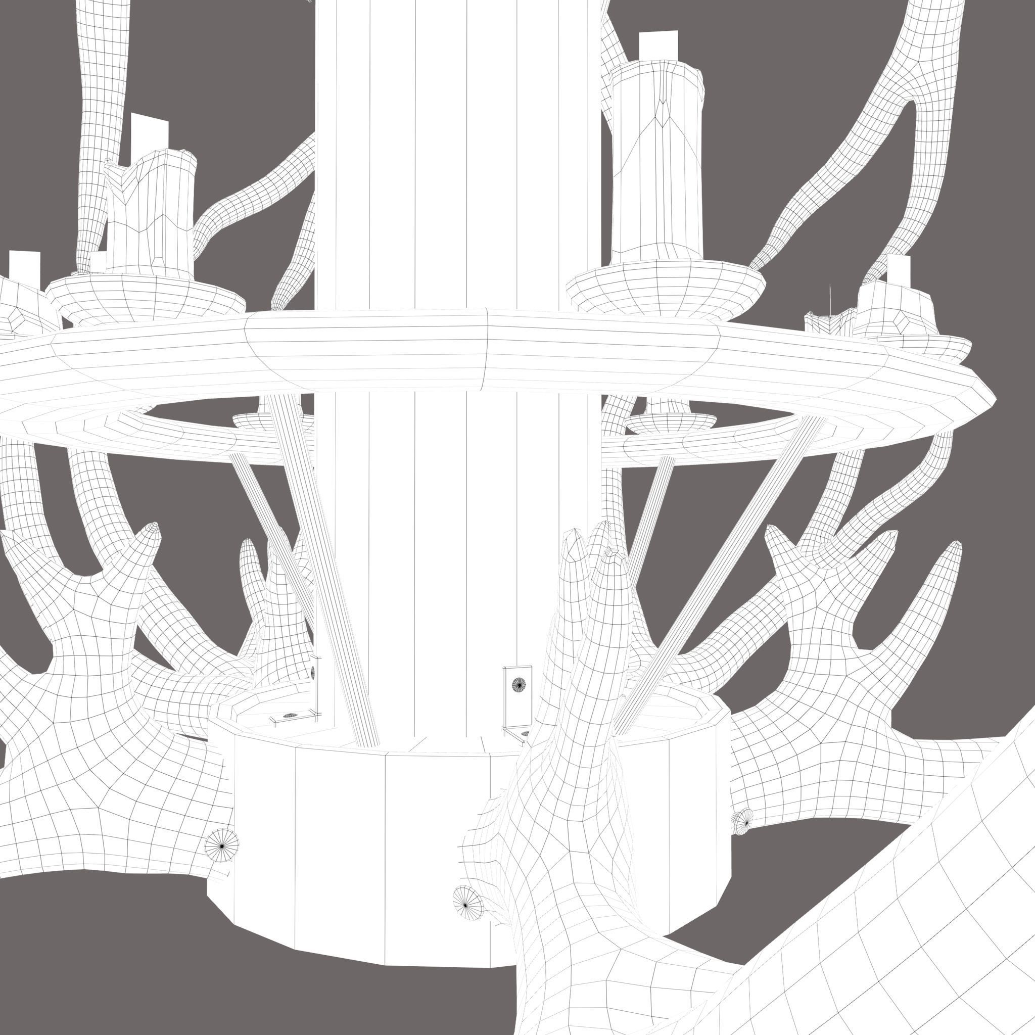 Antler Chandelier Low-poly 3D model_42