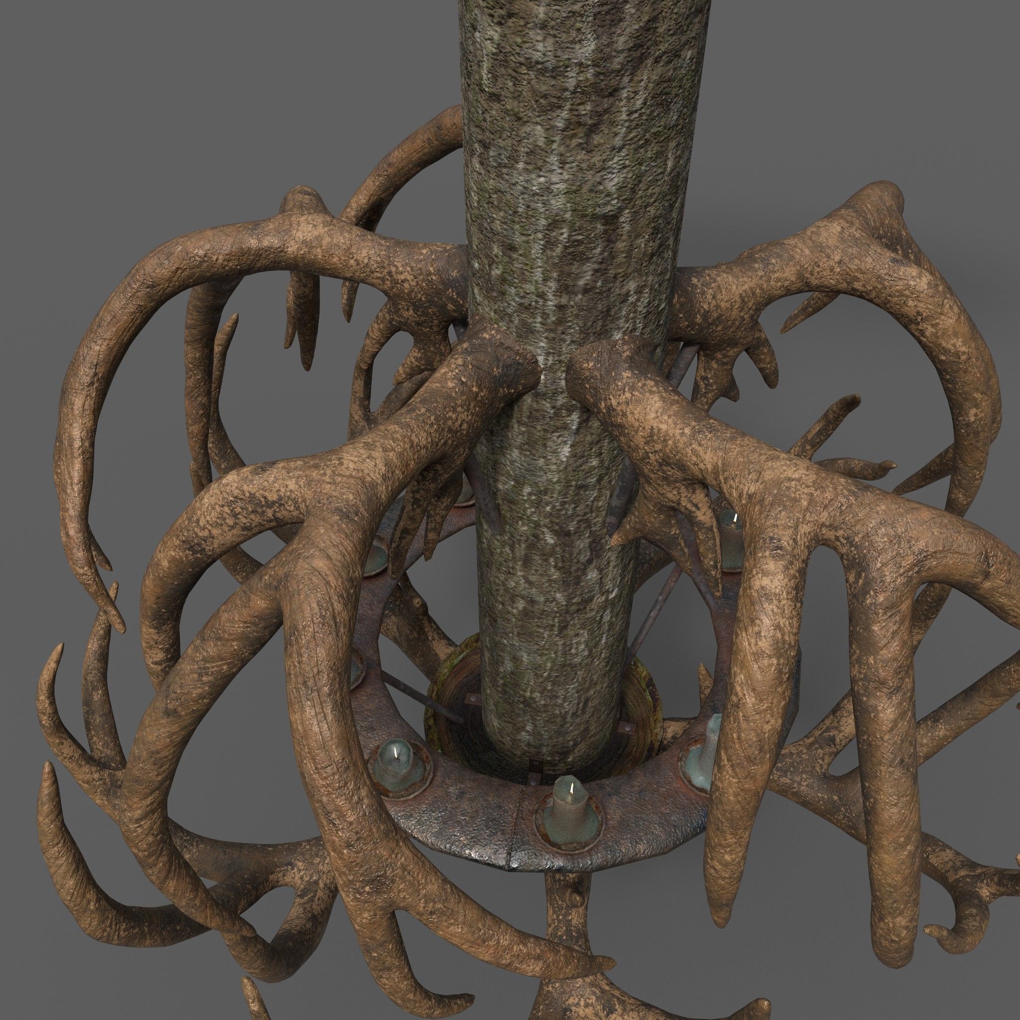 Antler Chandelier Low-poly 3D model_18