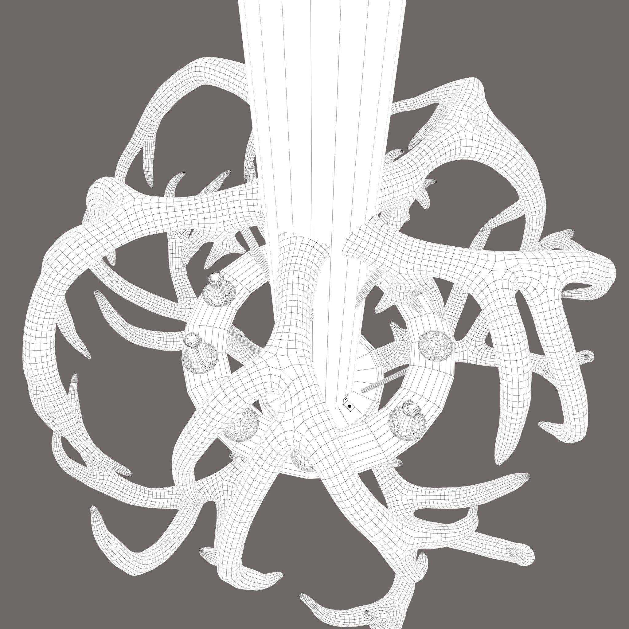 Antler Chandelier Low-poly 3D model_46