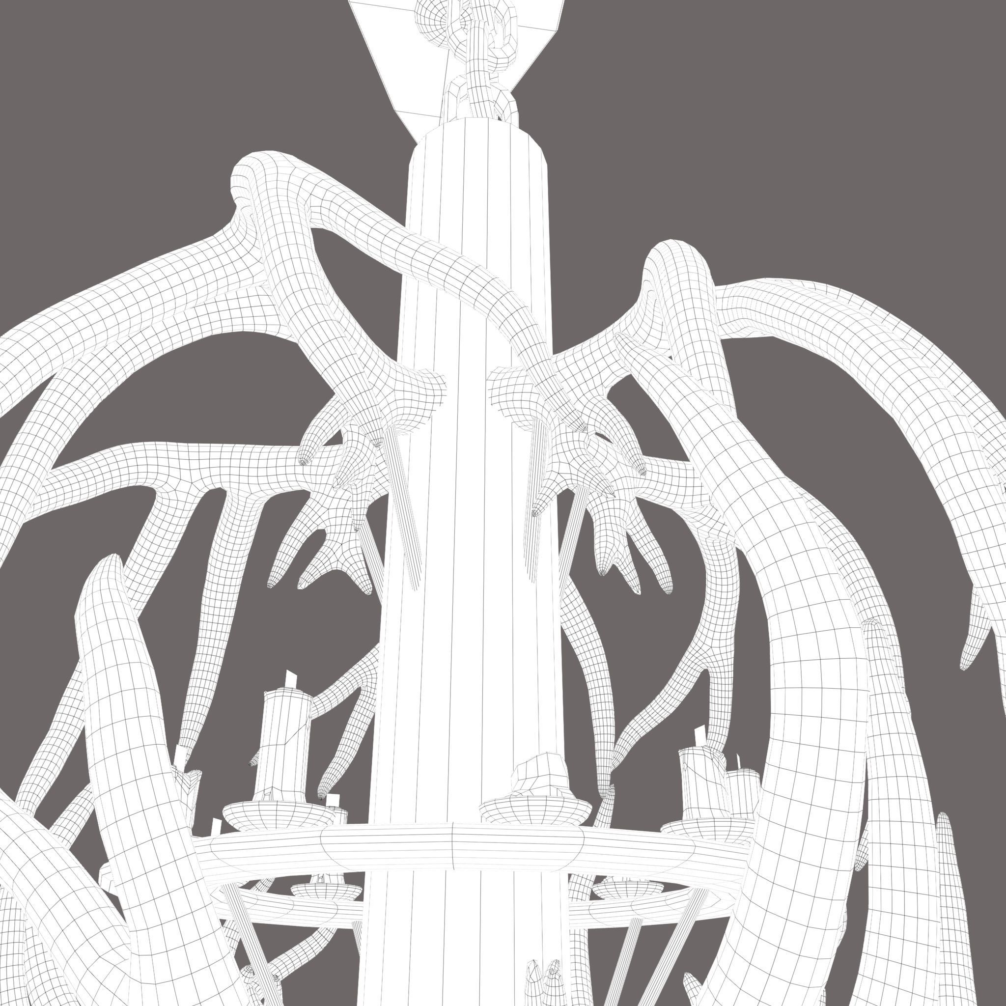 Antler Chandelier Low-poly 3D model_45