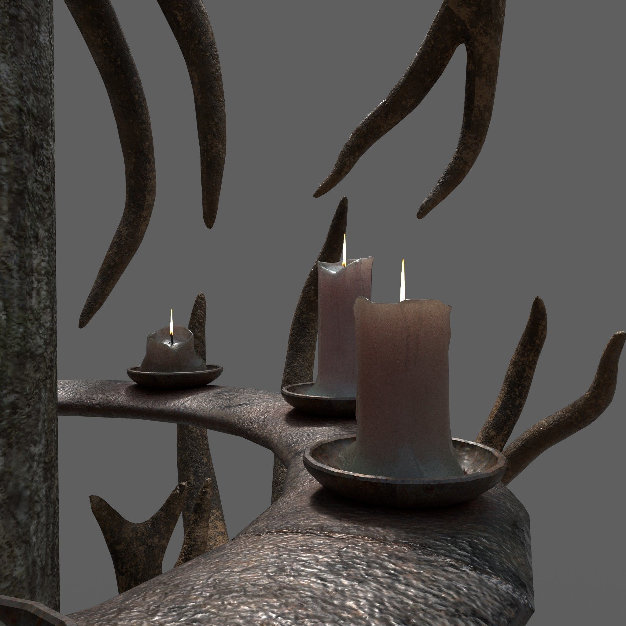Antler Chandelier Low-poly 3D model_22
