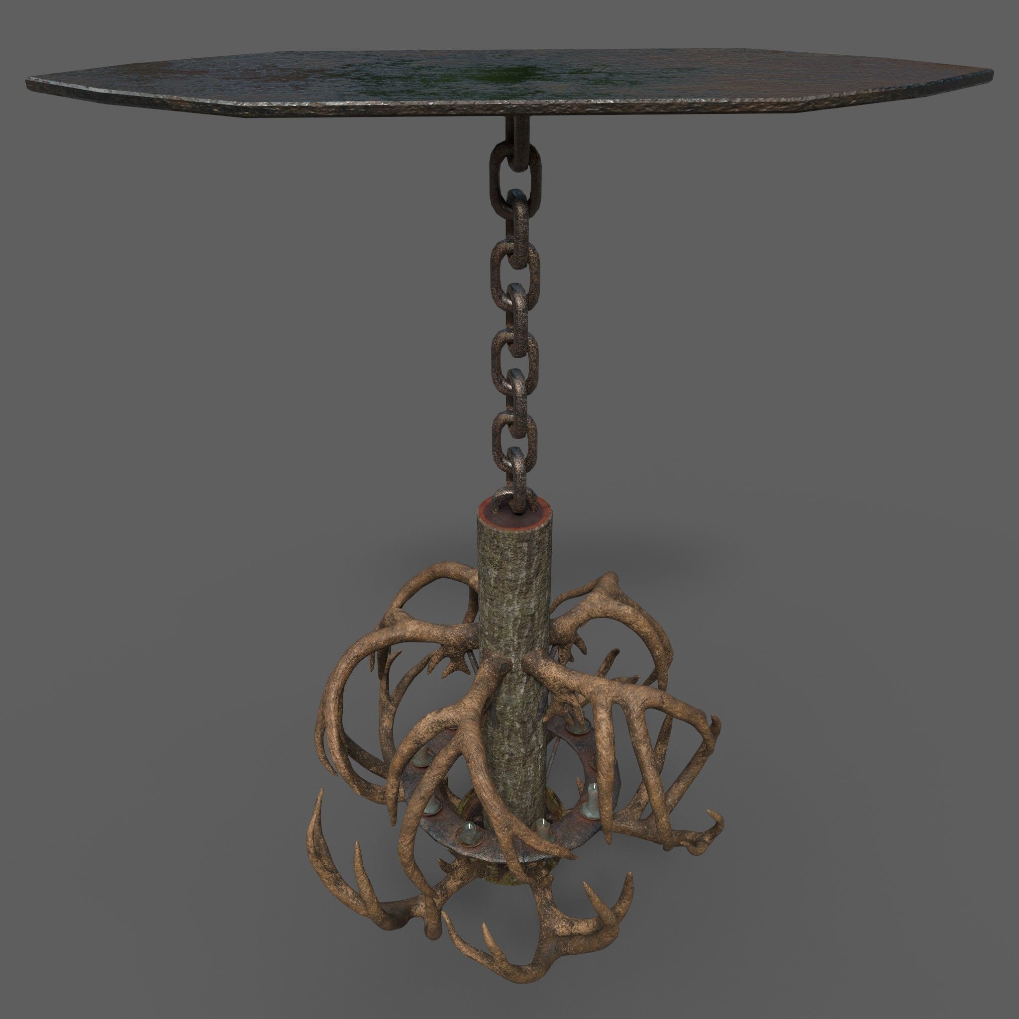 Antler Chandelier Low-poly 3D model_12
