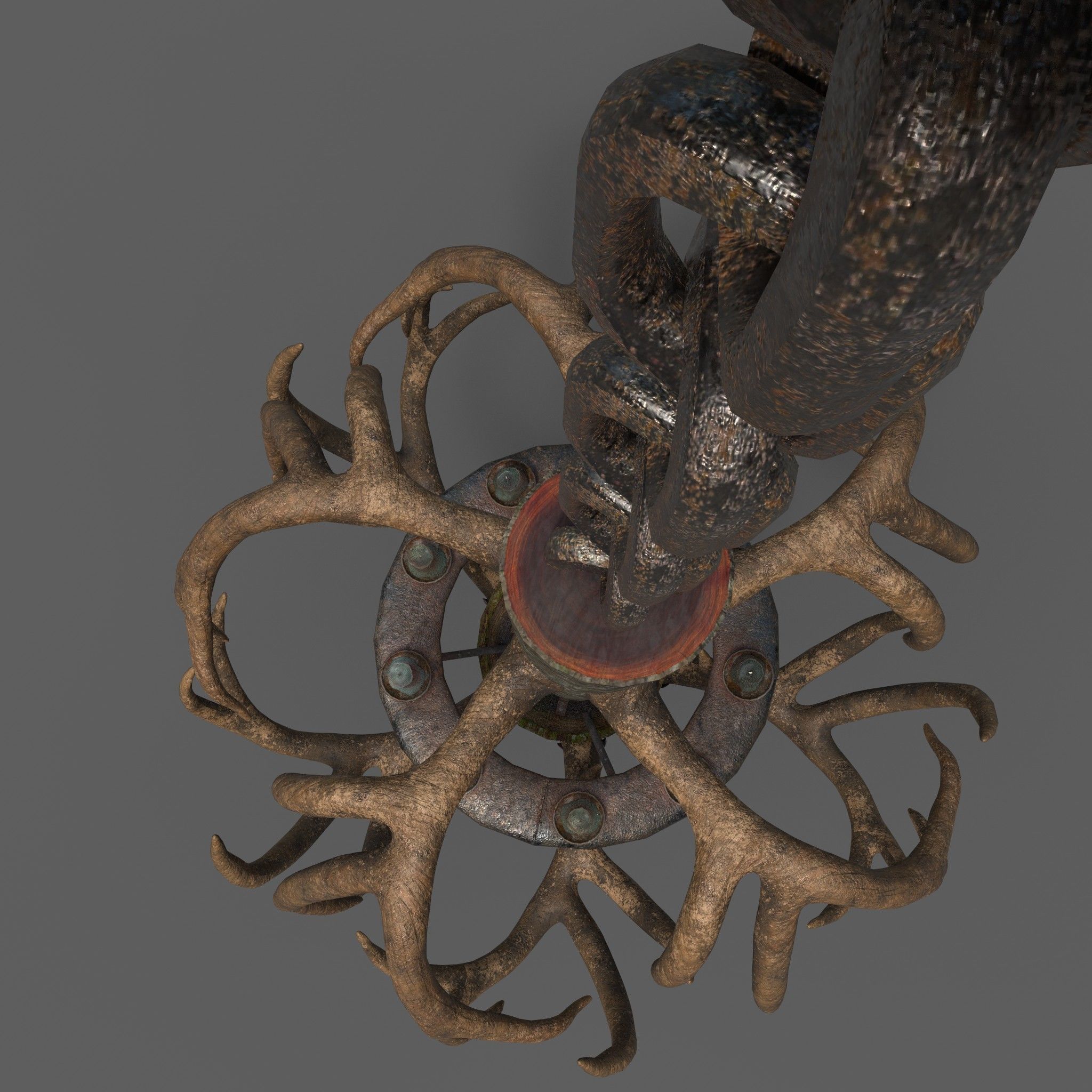 Antler Chandelier Low-poly 3D model_19