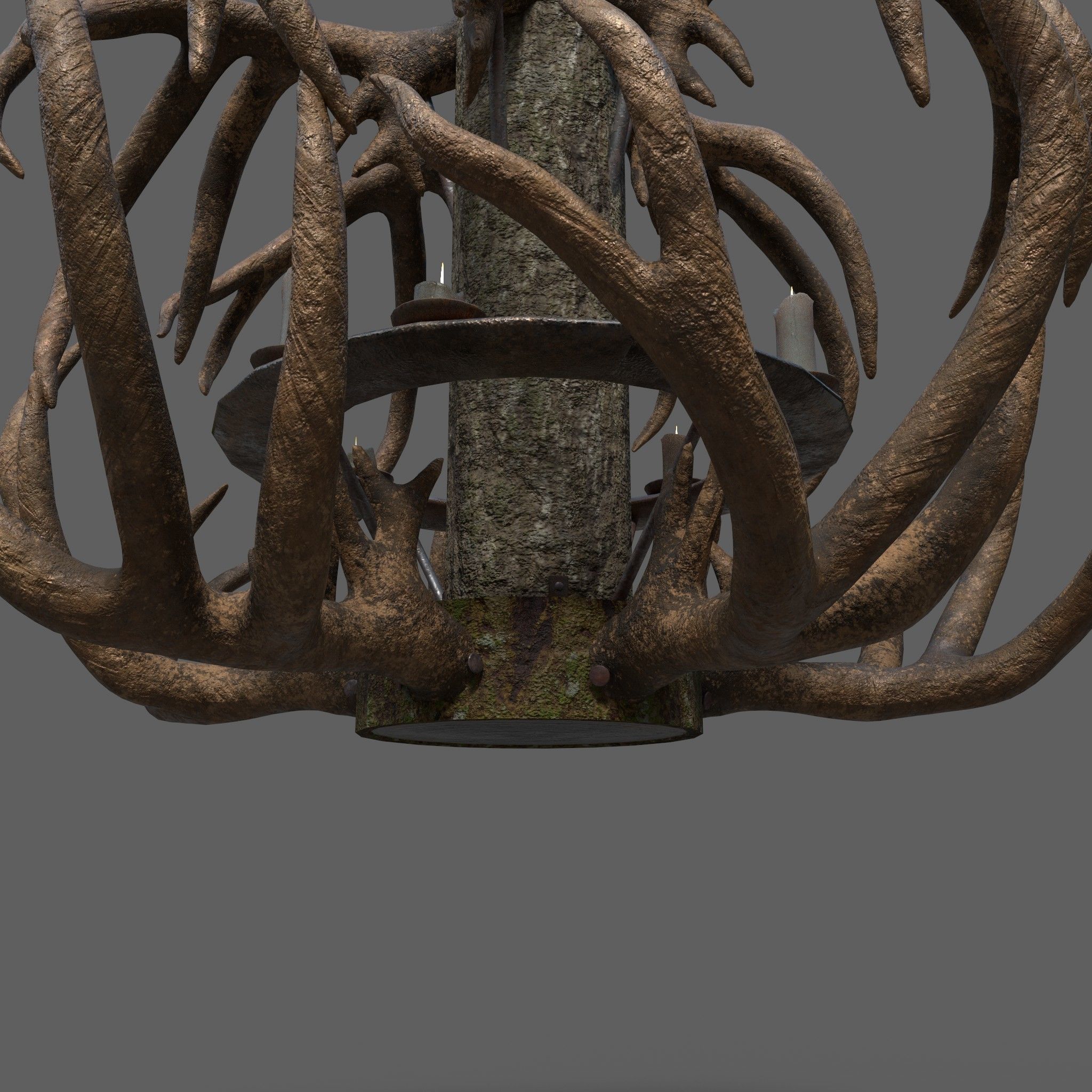 Antler Chandelier Low-poly 3D model_23