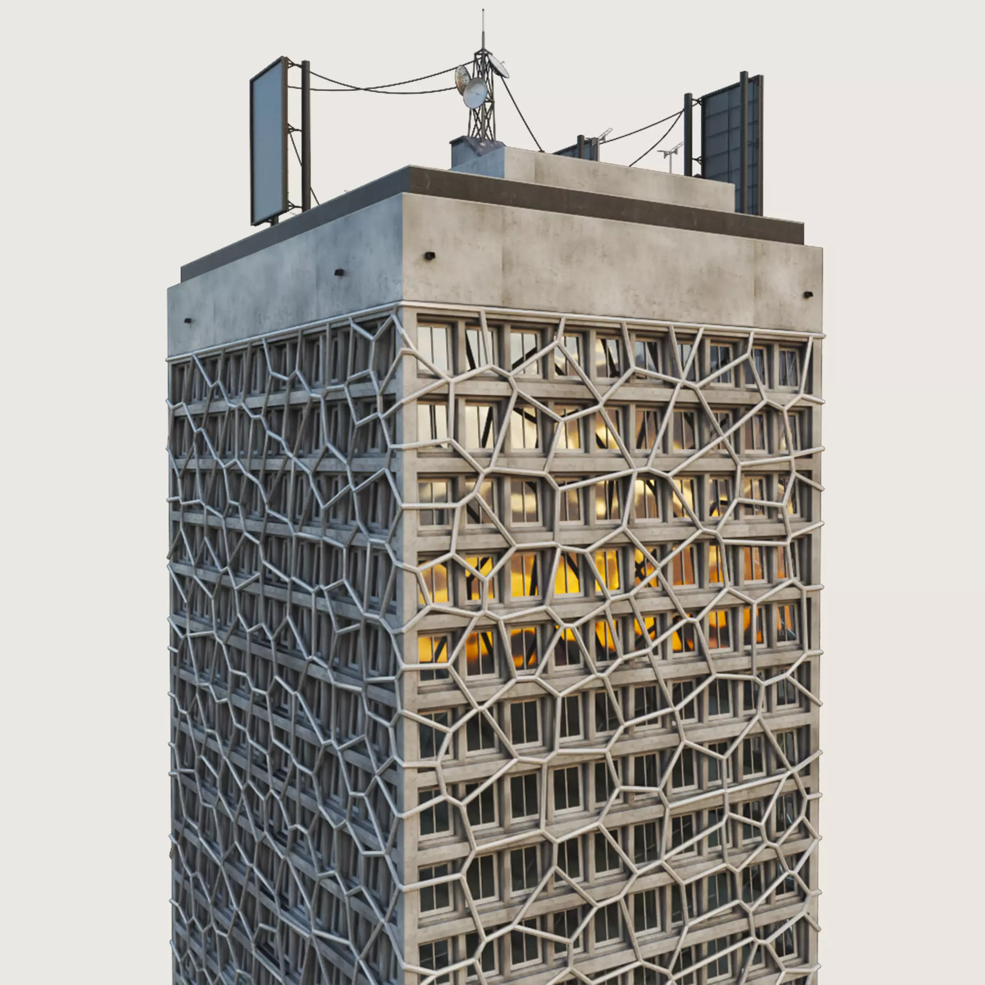 Building Skyscraper City Town Downtown Office Space Work Street Low-poly 3D model