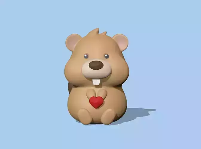 Cute  Beaver Heart -  Valentine Day