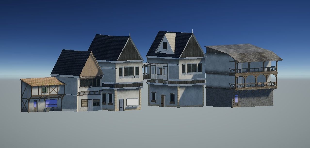 Medieval Houses Free 3D model_4