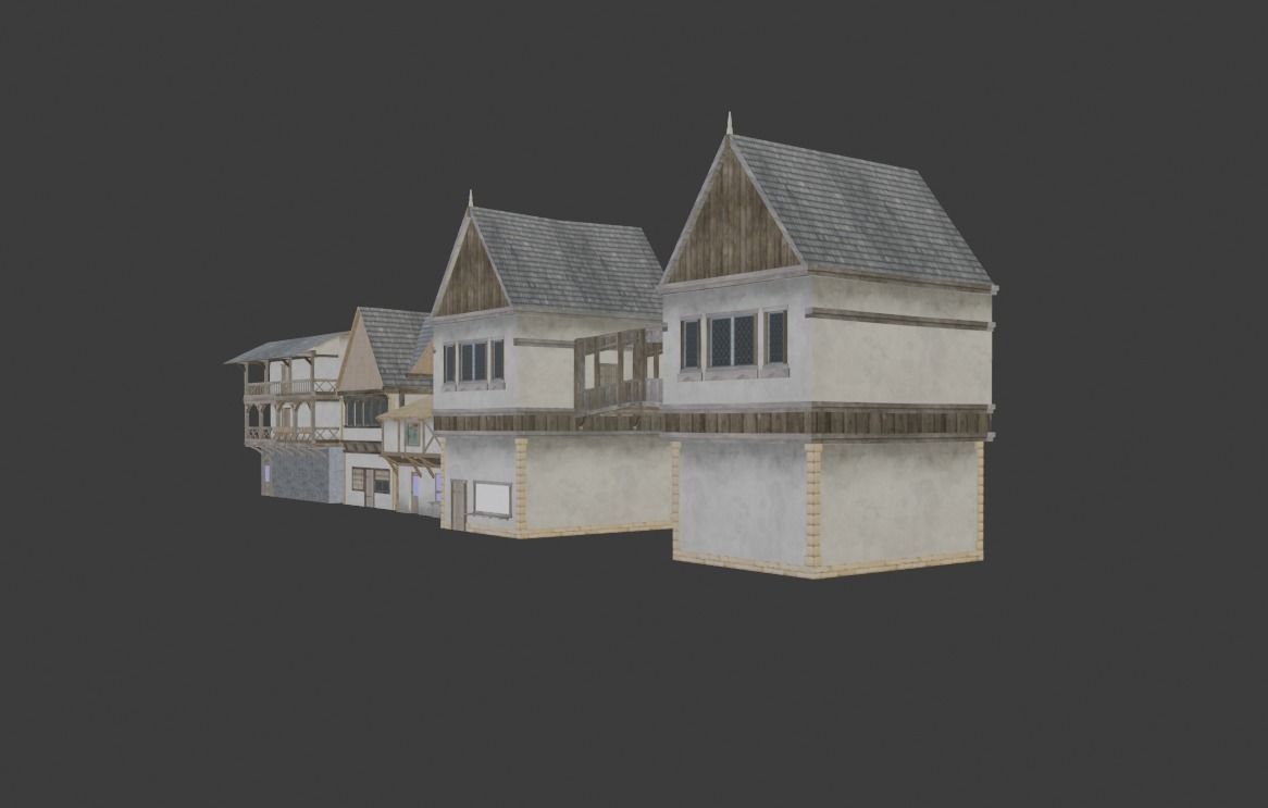 Medieval Houses Free 3D model_2