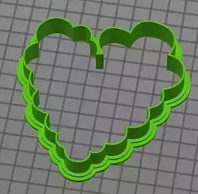 Scallop Heart cookie cutter