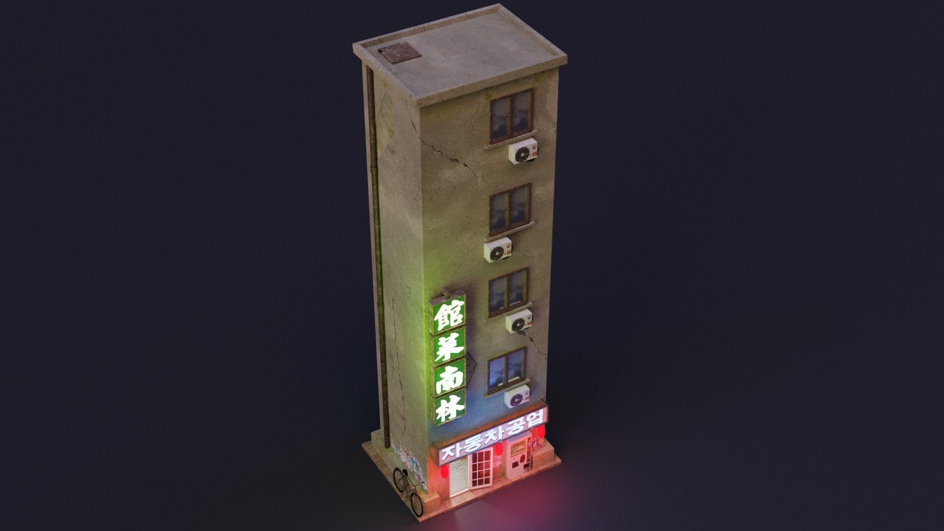Cyberpunk Buildings Pack And Scene Low-poly 3D model_11