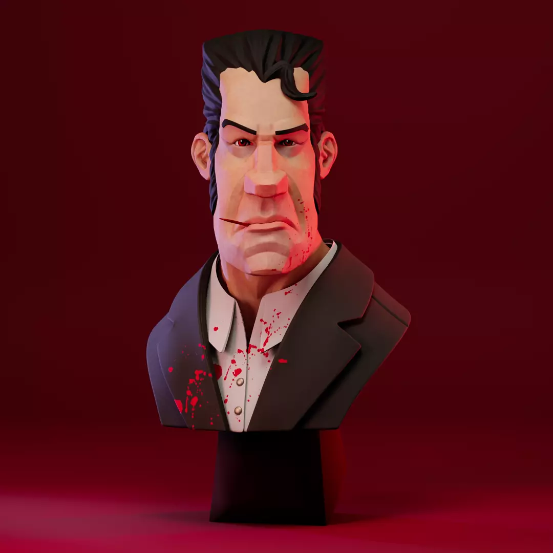 Stylized Gangster Character 3D print model_0