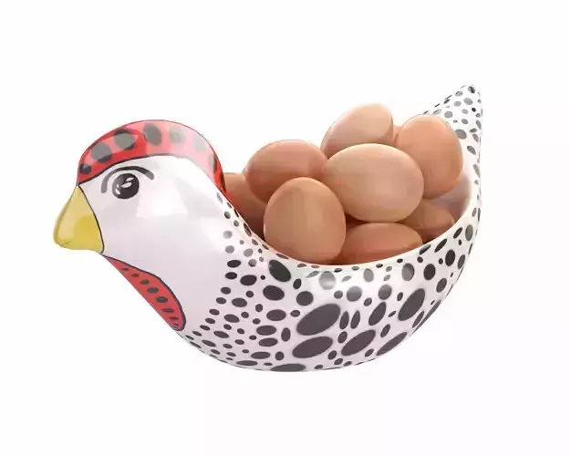  Hen Shape Bowl filled with Eggs