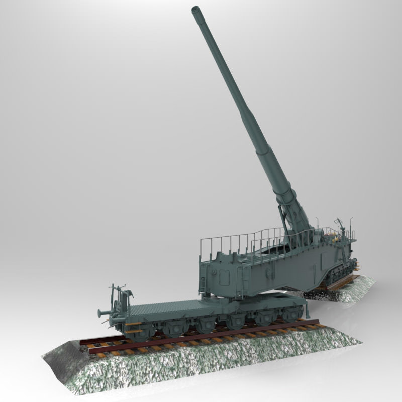 Leopold German Rail Gun WWII 28633 3D model_7