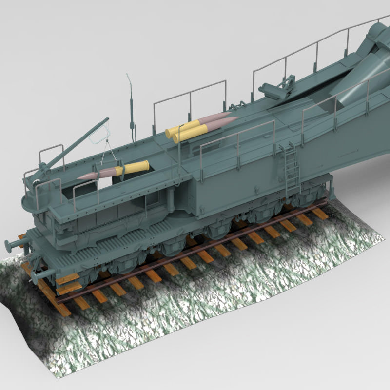 Leopold German Rail Gun WWII 28633 3D model_4