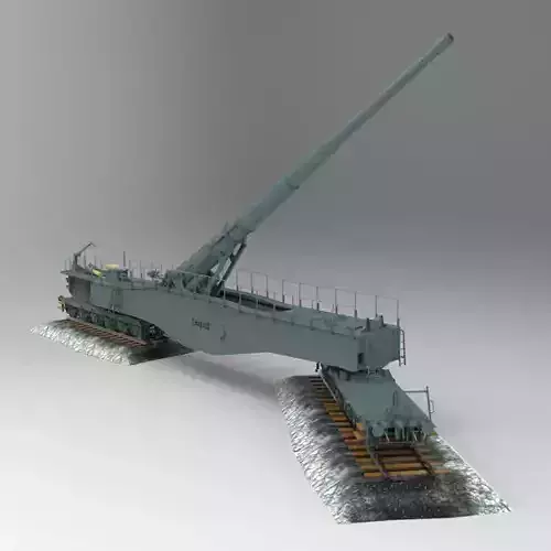 Leopold German Rail Gun WWII 28633 3D model