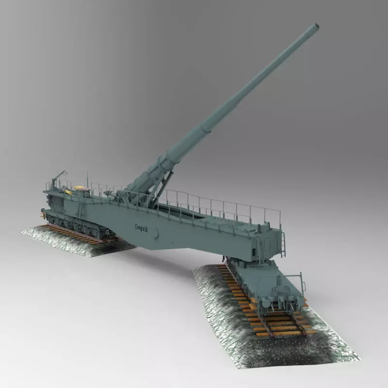 Leopold German Rail Gun WWII 28633 3D model_0
