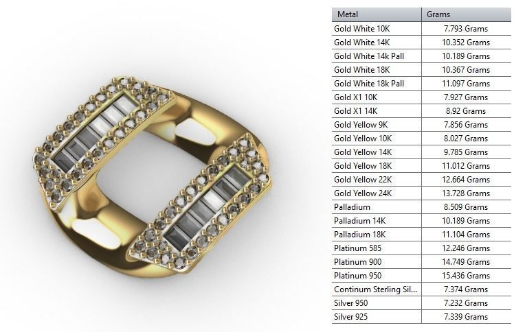 21 MM BAGUETTE CUBAN LINK CHAIN FOR NECKLACE 3D print model_9