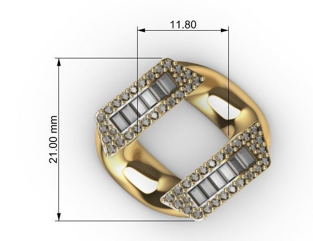 21 MM BAGUETTE CUBAN LINK CHAIN FOR NECKLACE 3D print model_7