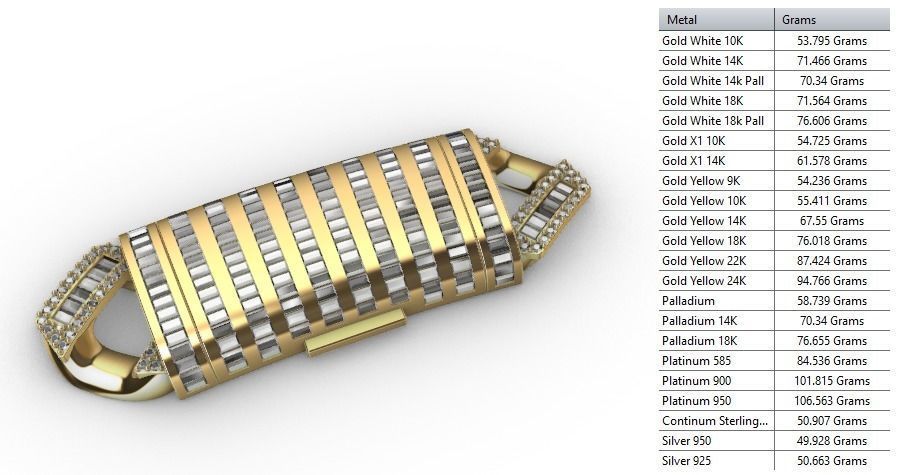 21 MM BAGUETTE CUBAN LINK CHAIN FOR NECKLACE 3D print model_11