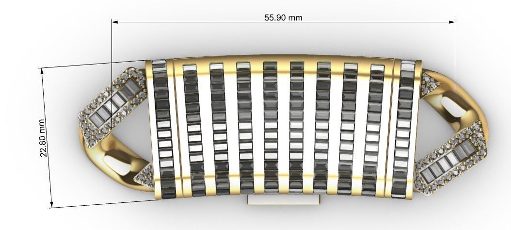 21 MM BAGUETTE CUBAN LINK CHAIN FOR NECKLACE 3D print model_10