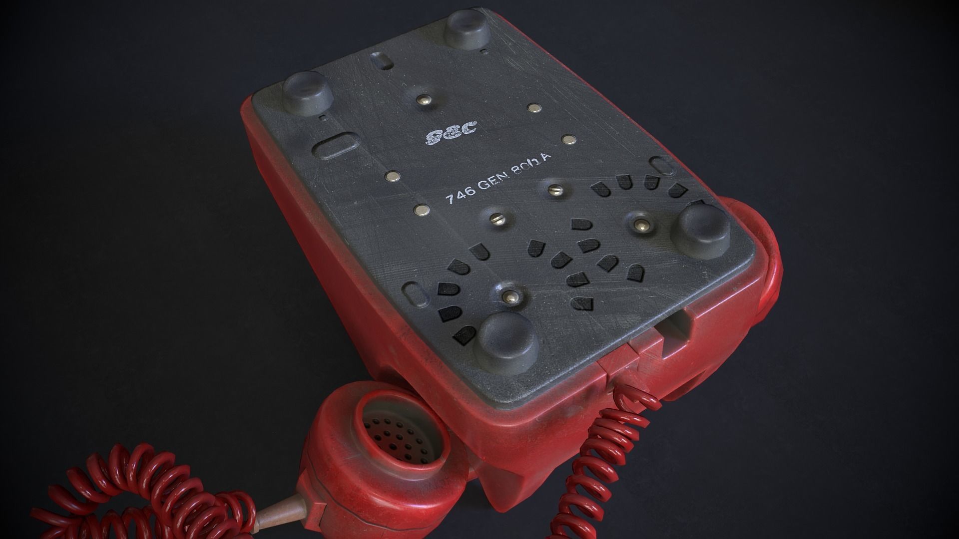 Vintage Telephone Rotary Low-poly 3D model_6