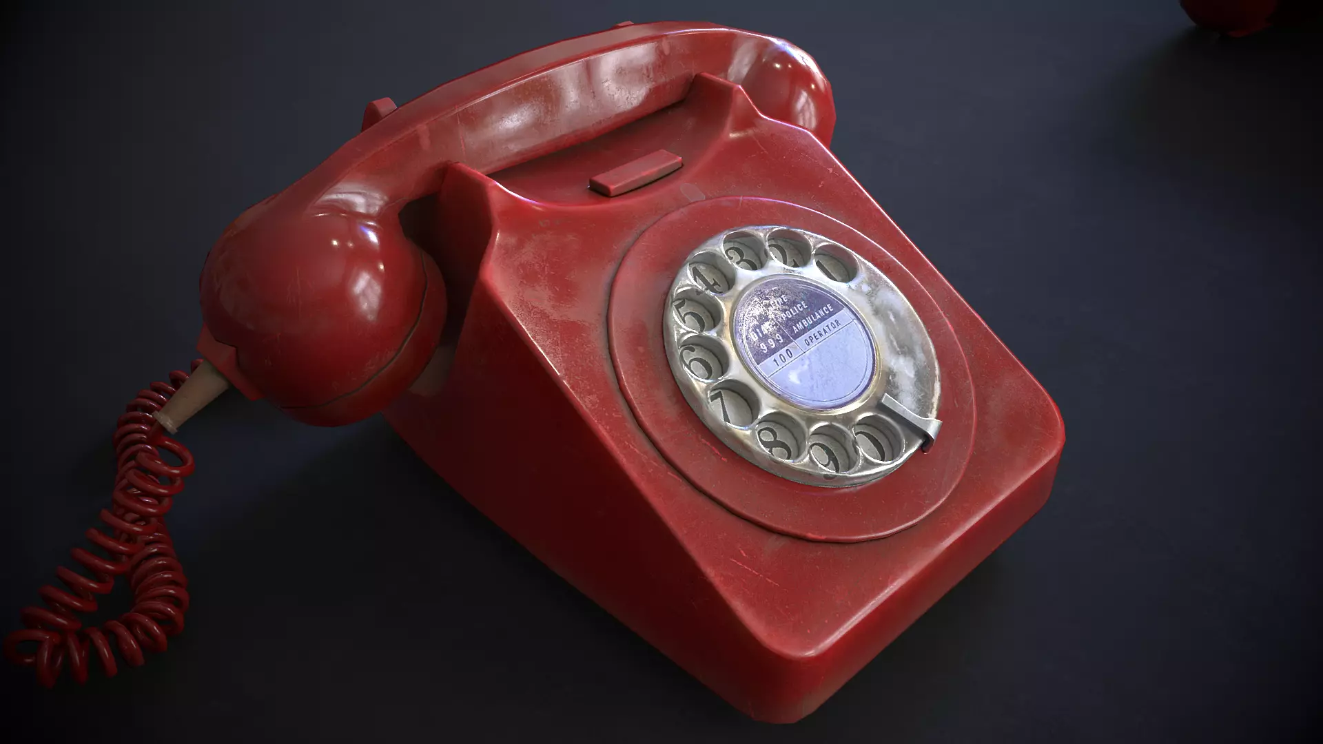 Vintage Telephone Rotary Low-poly 3D model_0