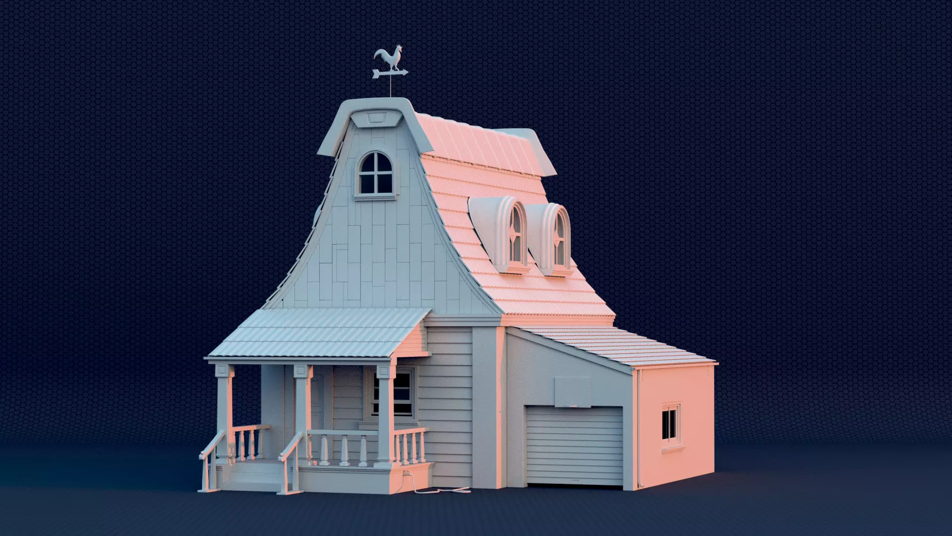 House - RBD ready asset Low-poly 3D model_0