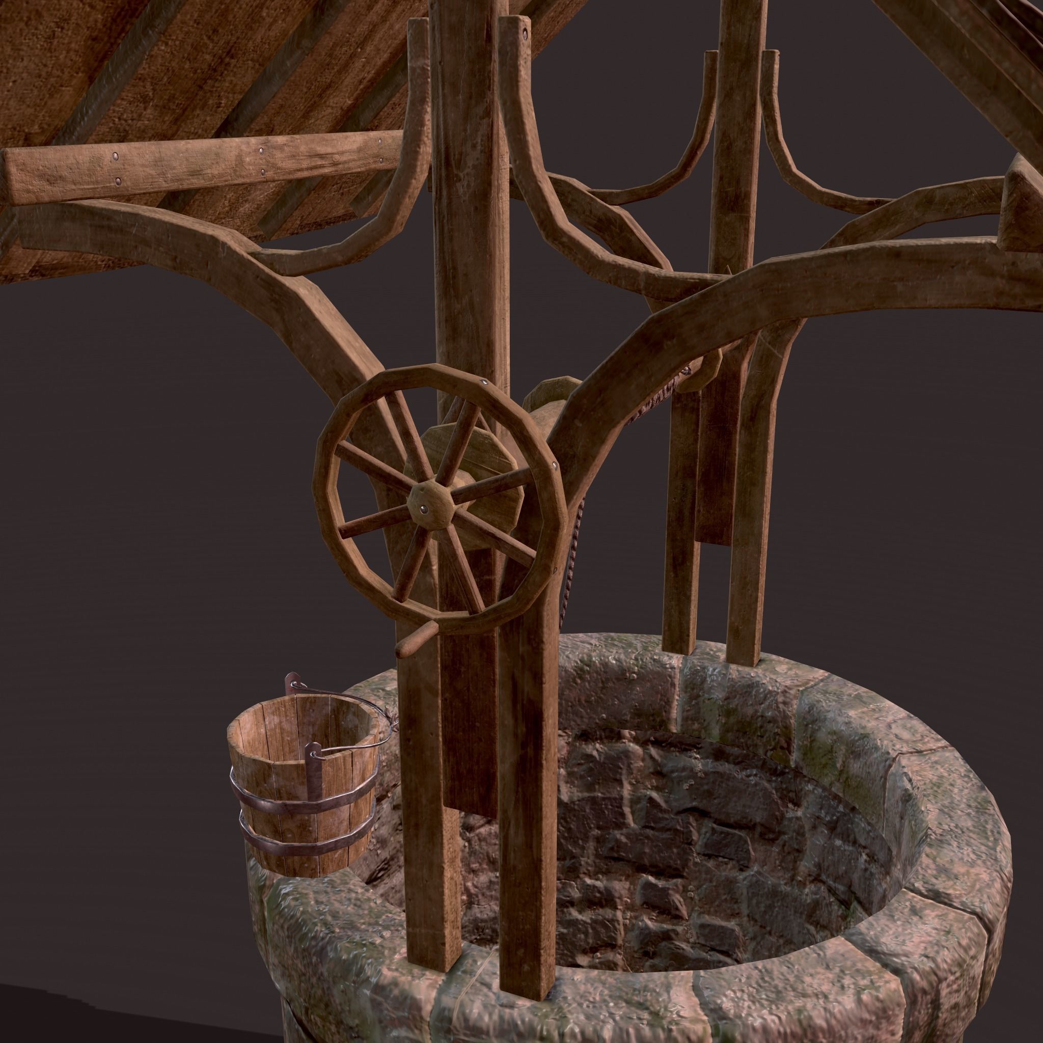 Medieval Style Well  Free low-poly 3D model_20