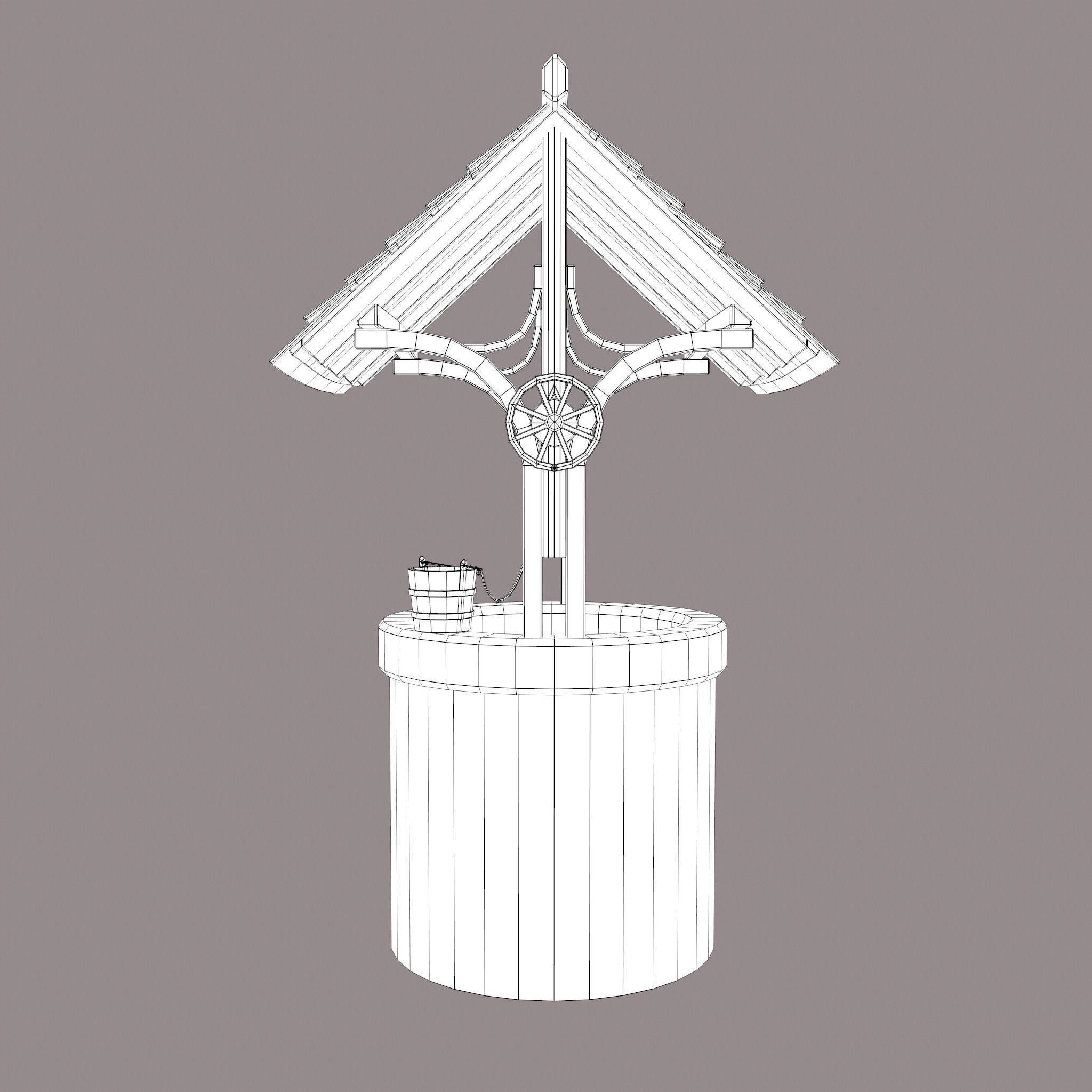 Medieval Style Well  Free low-poly 3D model_24