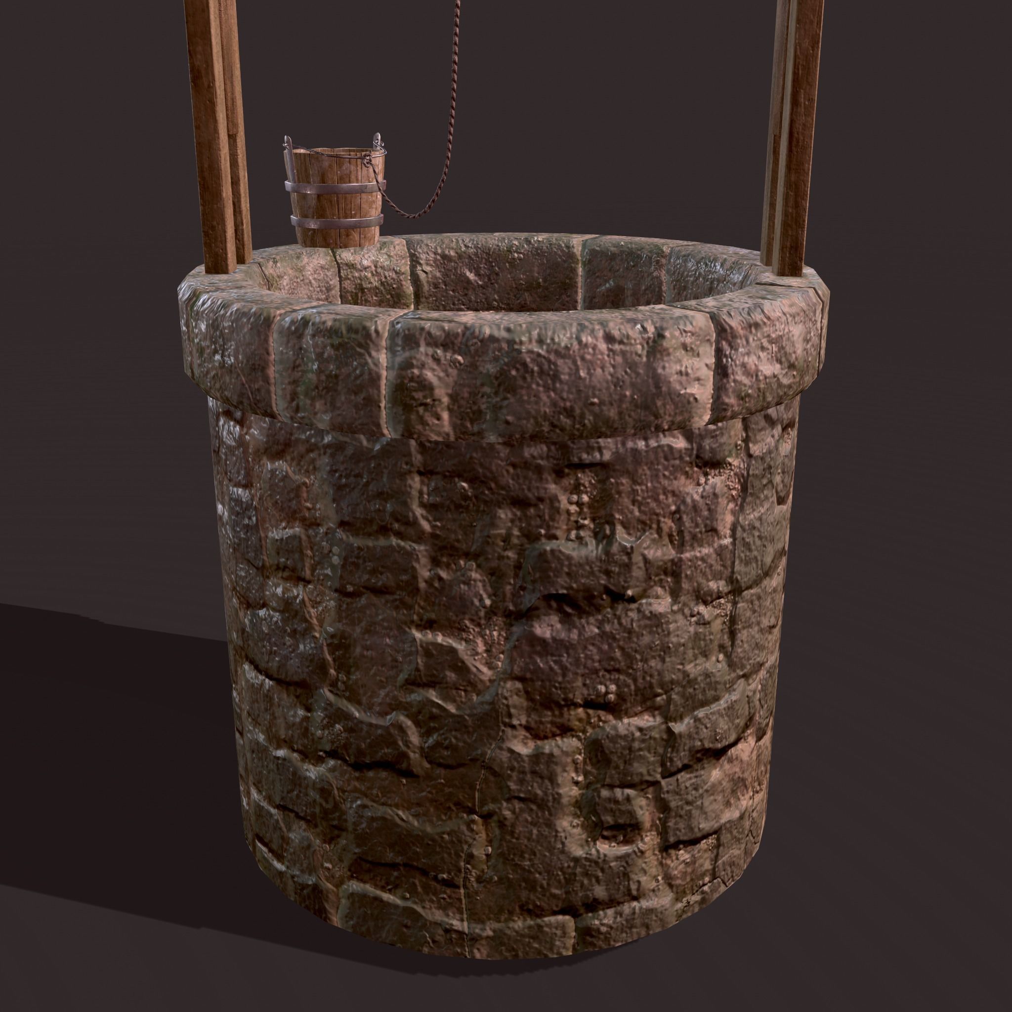 Medieval Style Well  Free low-poly 3D model_14