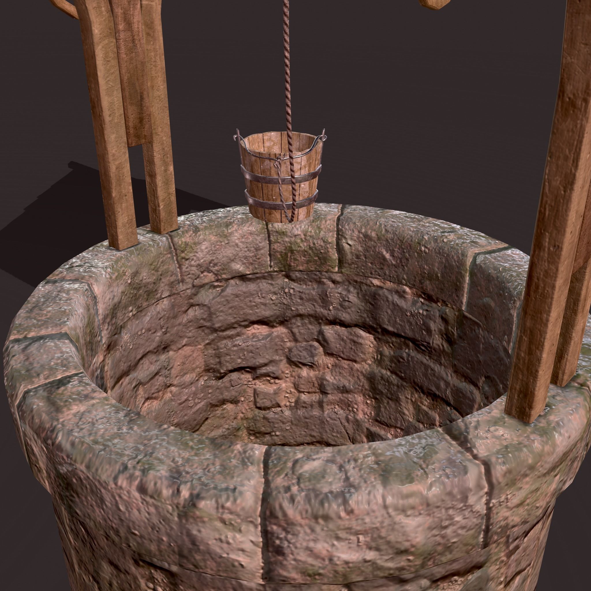 Medieval Style Well  Free low-poly 3D model_19