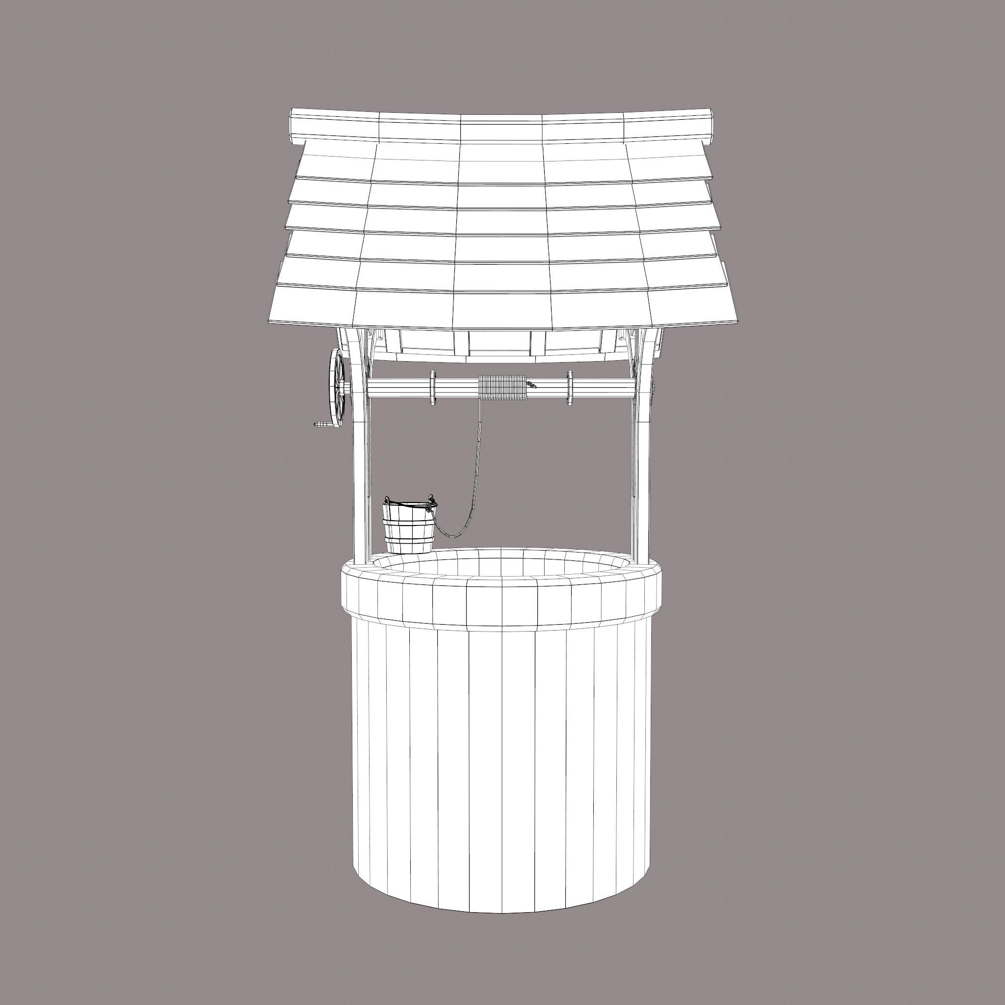 Medieval Style Well  Free low-poly 3D model_23