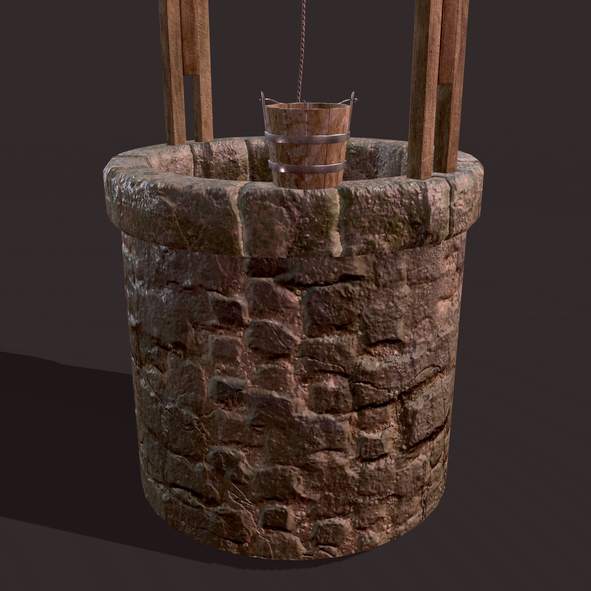 Medieval Style Well  Free low-poly 3D model_15